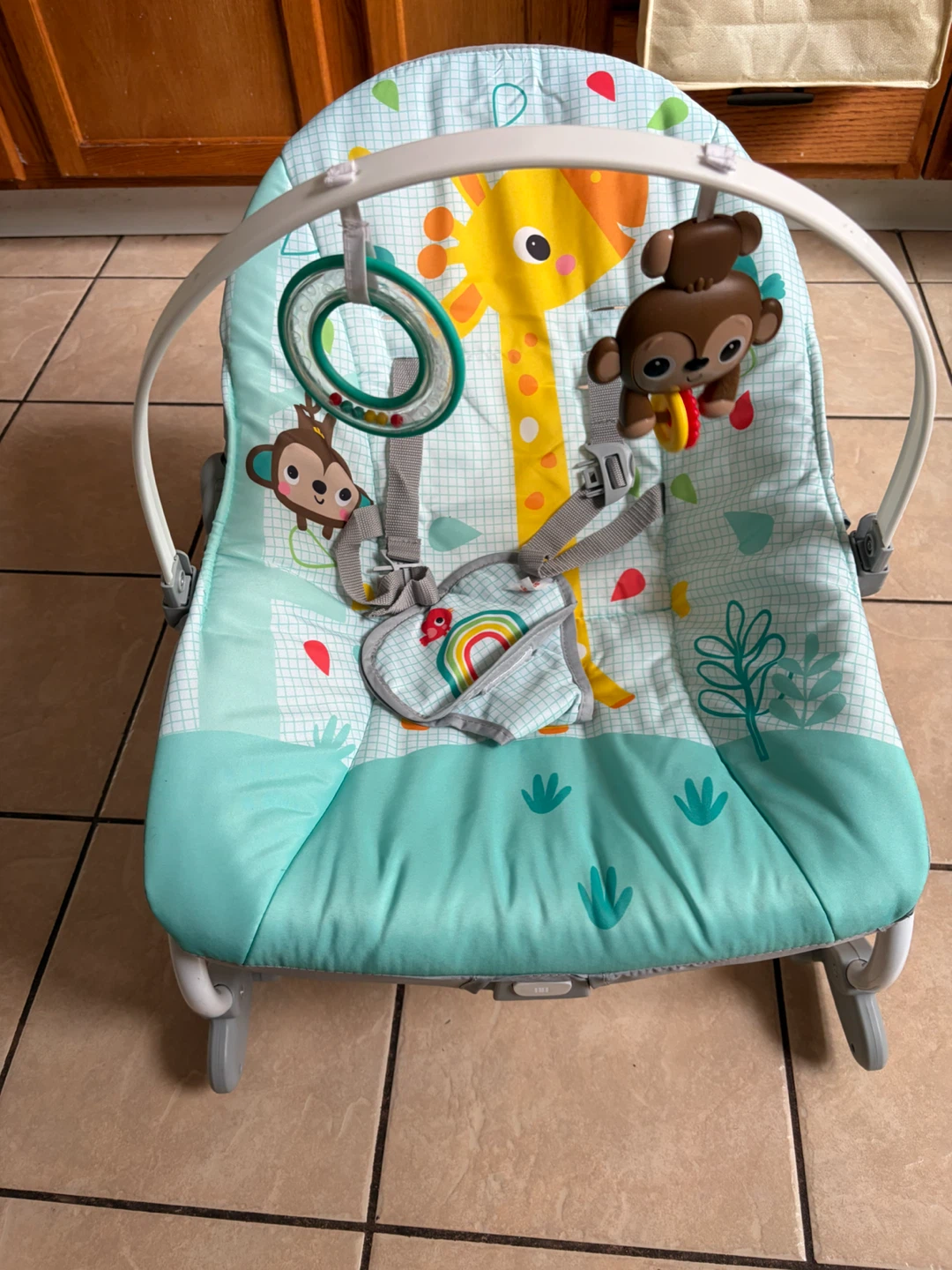 Baby Bouncer Seat with Giraffe and Monkey Toys