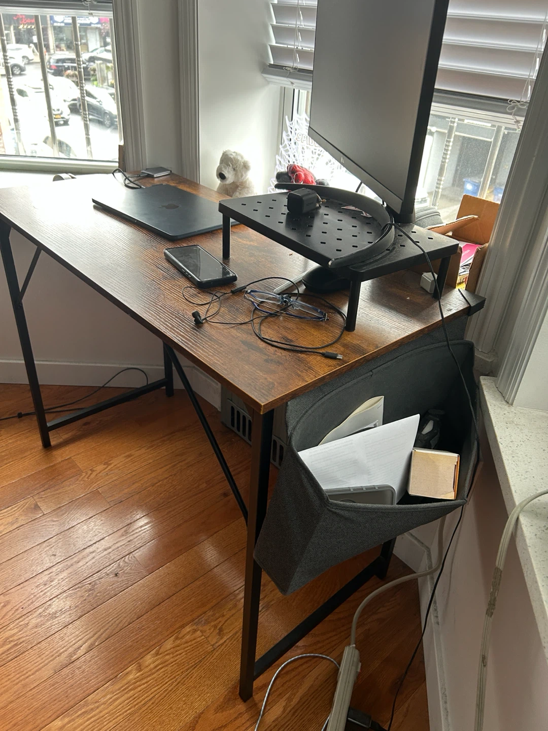 40 inch Wooden Top Desk with Black Metal Frame