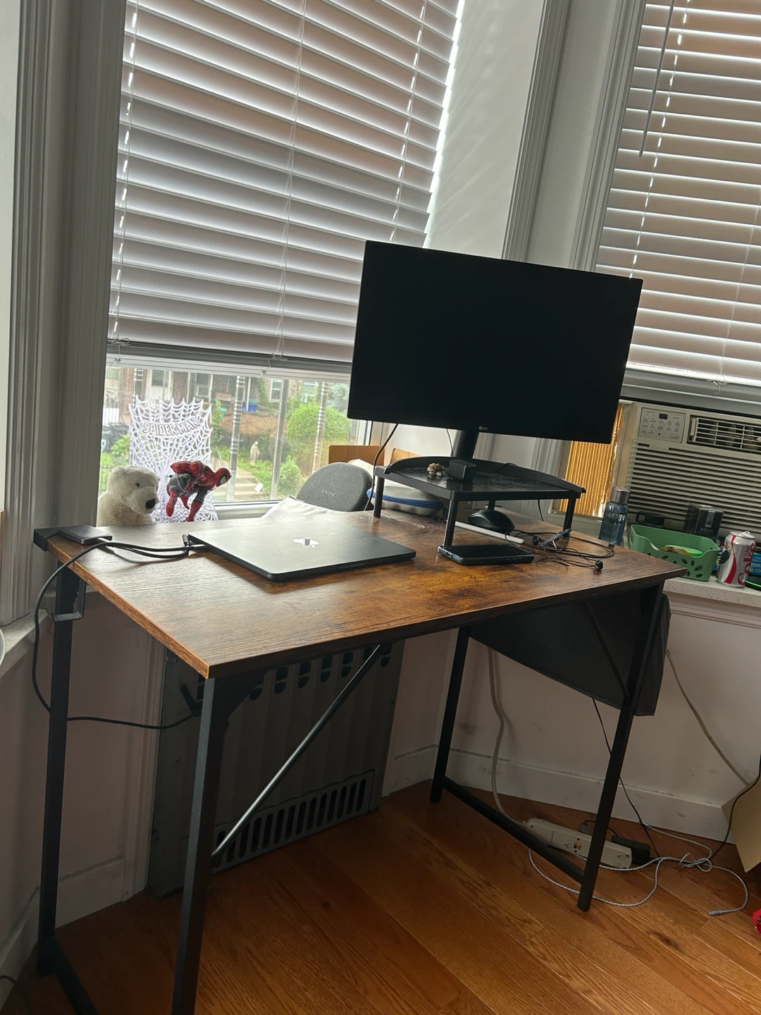 40 inch Wooden Top Desk with Black Metal Frame - photo 2