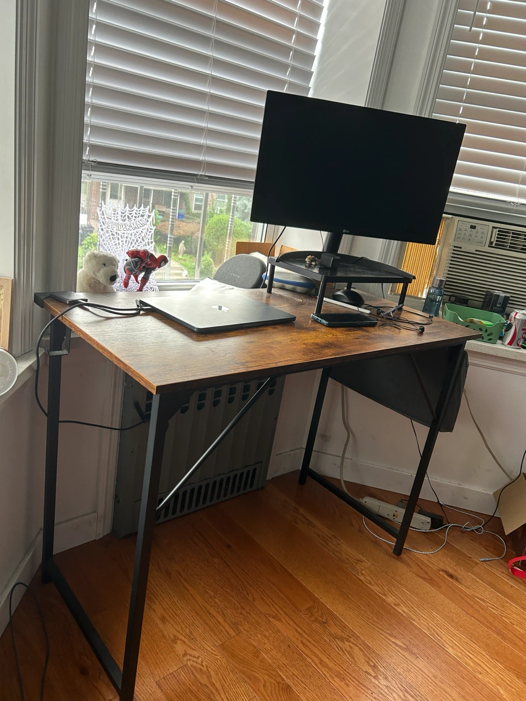 40 inch Wooden Top Desk with Black Metal Frame - photo 3