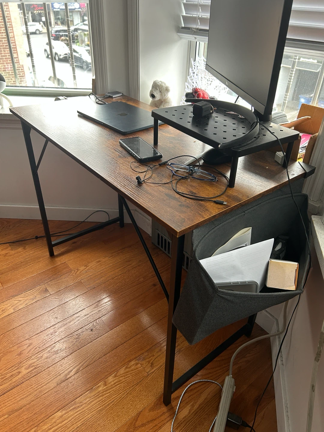 40 inch Wooden Top Desk with Black Metal Frame - photo 4