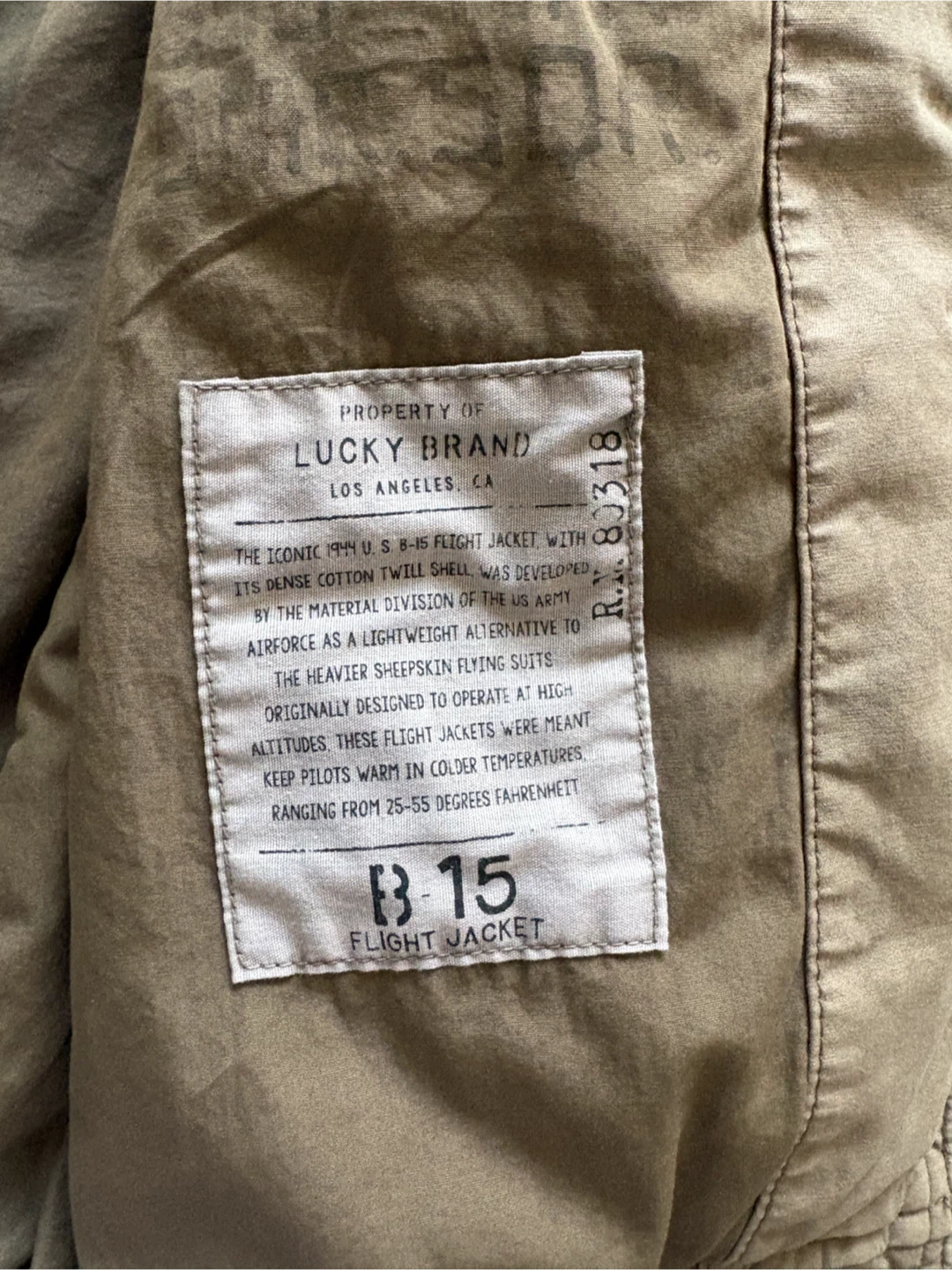 Vintage WWII replica bomber jacket by Lucky Brand - photo 4