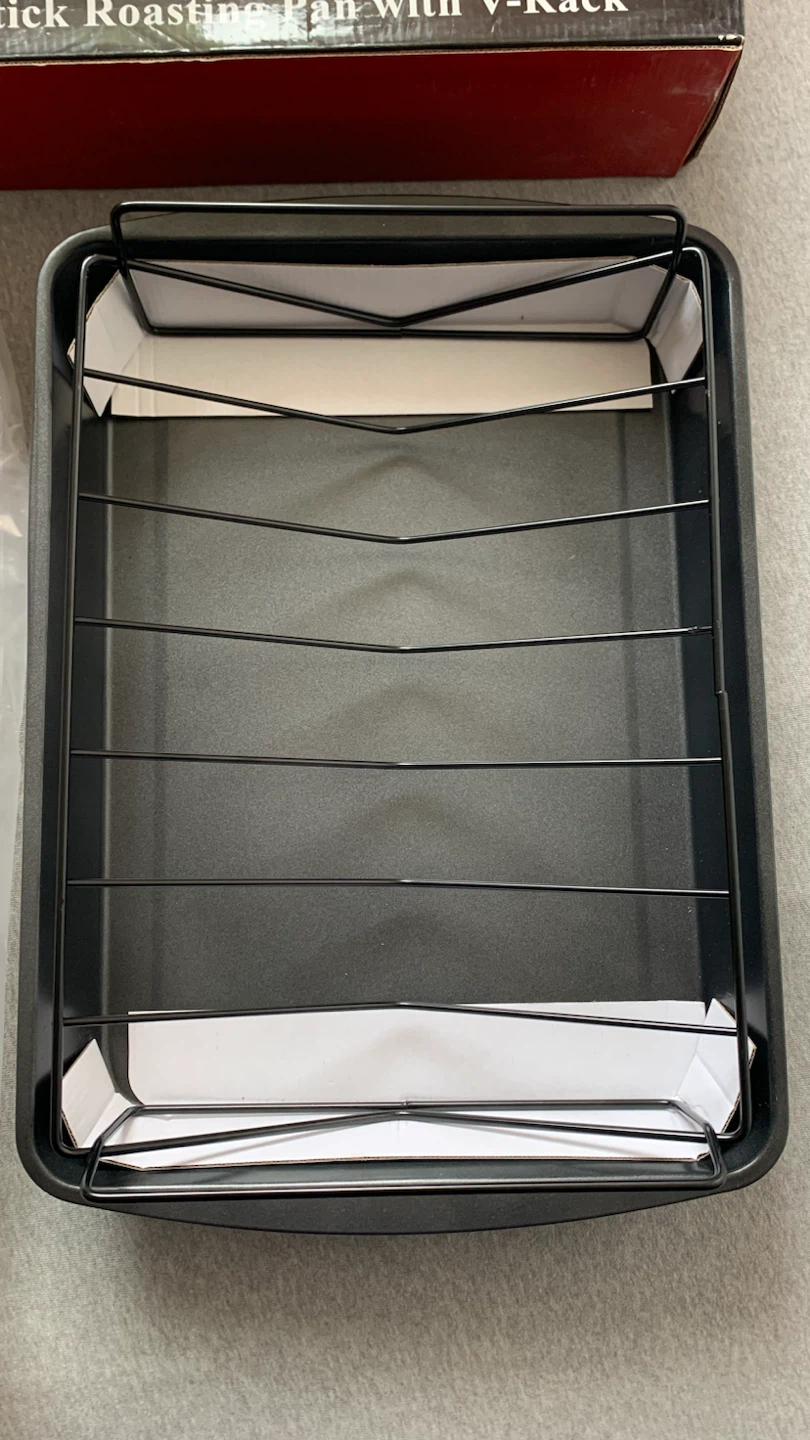 2 Pc Non-Stick Roasting Pan with V-Rack ~ Brand New - photo 2