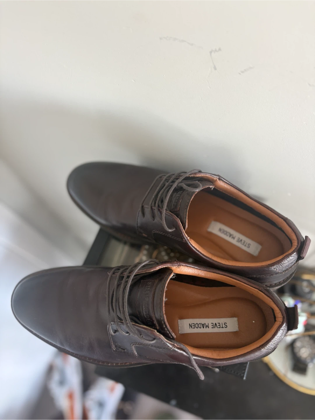 Steve Madden Men's Dark Brown Leather Dress Shoes