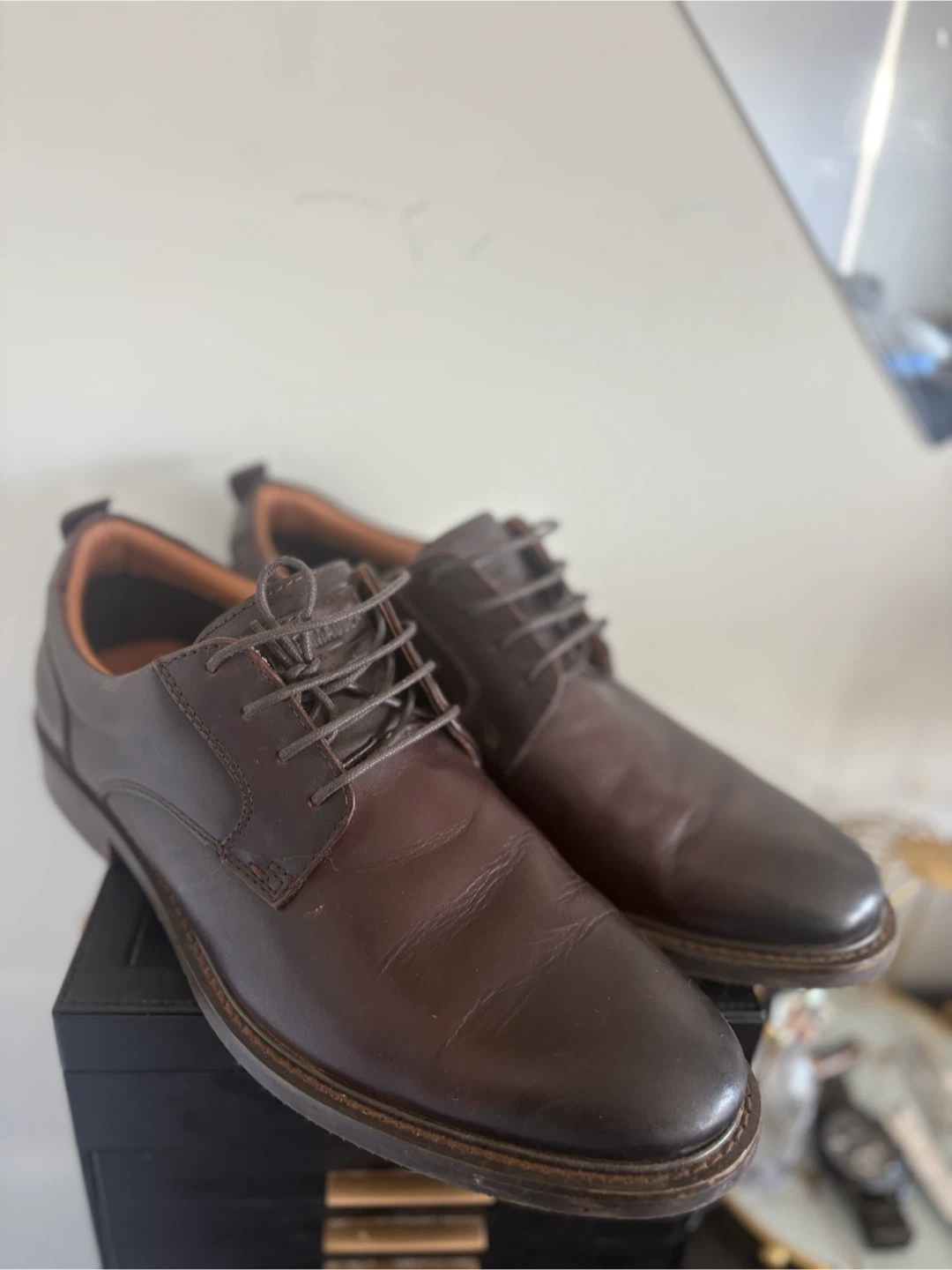 Steve Madden Men's Dark Brown Leather Dress Shoes - photo 3