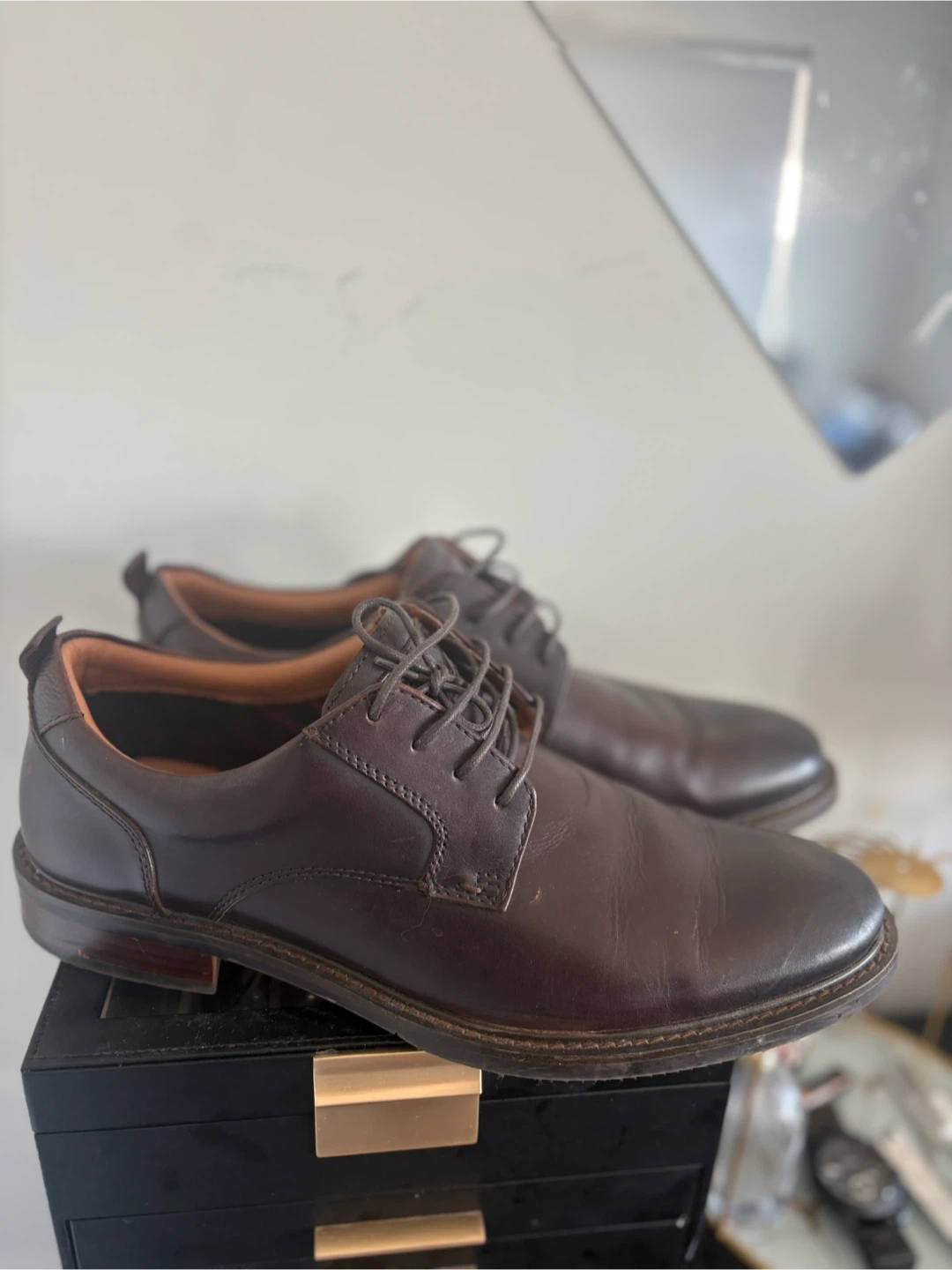 Steve Madden Men's Dark Brown Leather Dress Shoes - photo 4