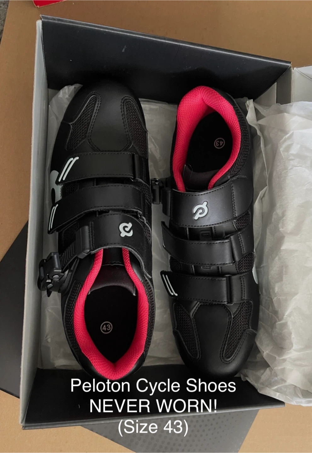 Peloton Cycle Shoes - Black/Red