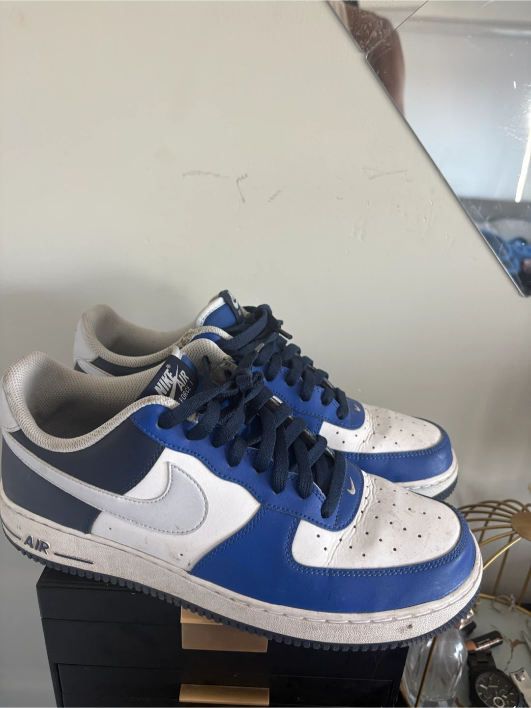 Nike Air Force 1 Low Blue White Sneakers - photo 2