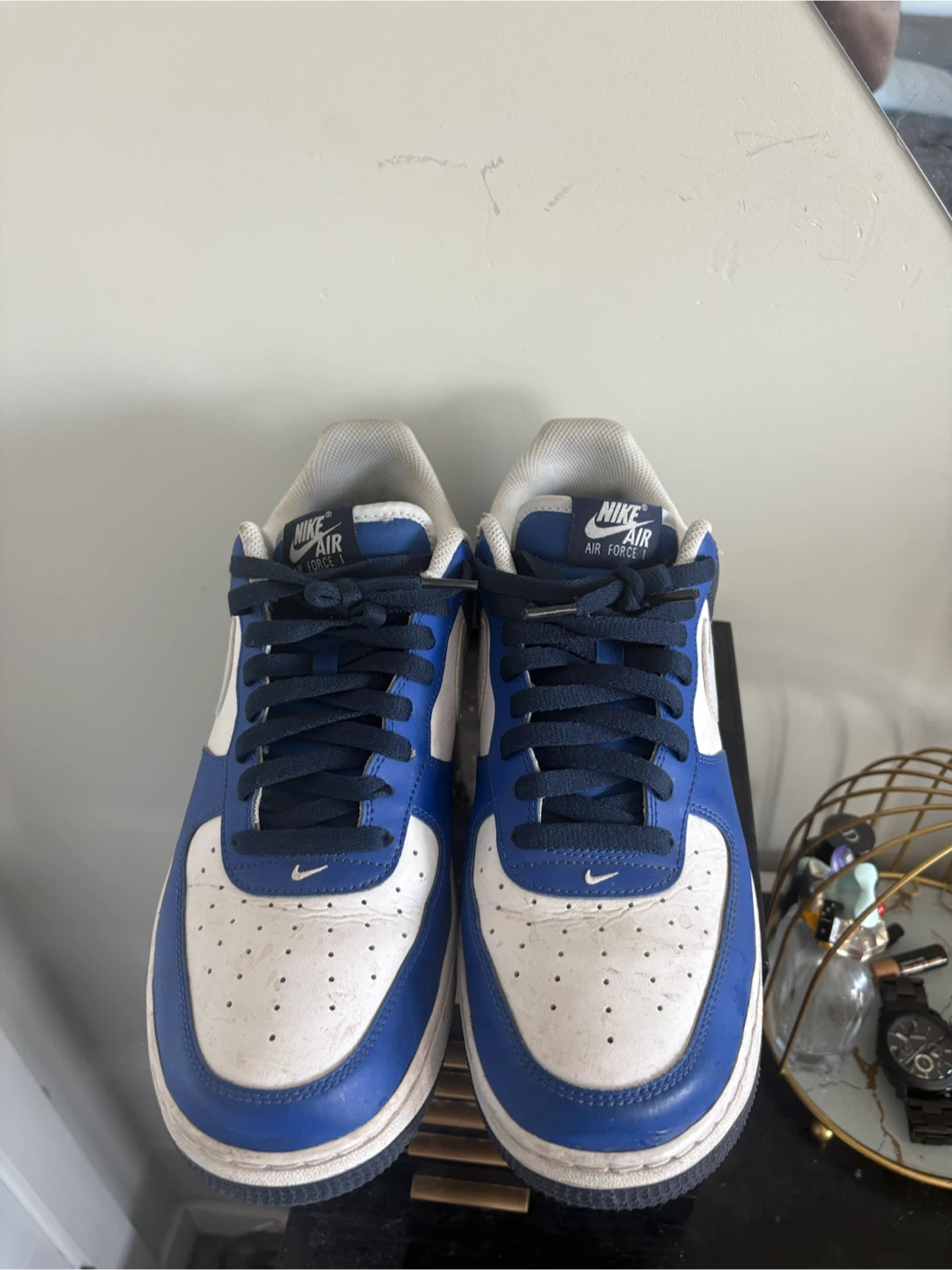 Nike Air Force 1 Low Blue White Sneakers - photo 3