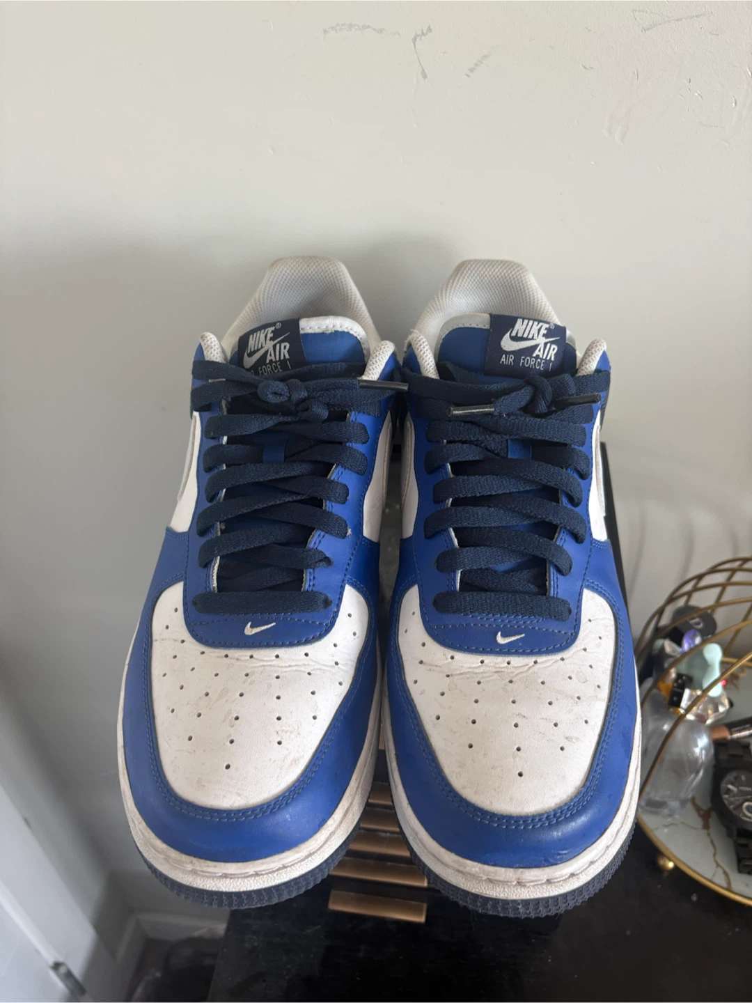 Nike Air Force 1 Low Blue White Sneakers - photo 5