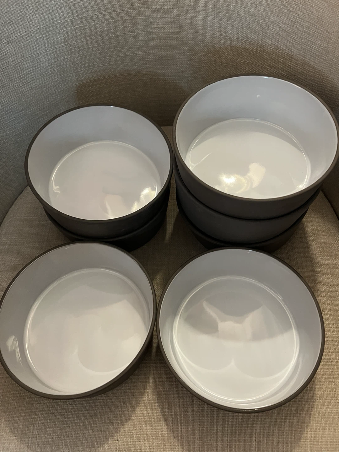 CB2 Grey 6”Soup Bowls (Set of 7) - photo 3