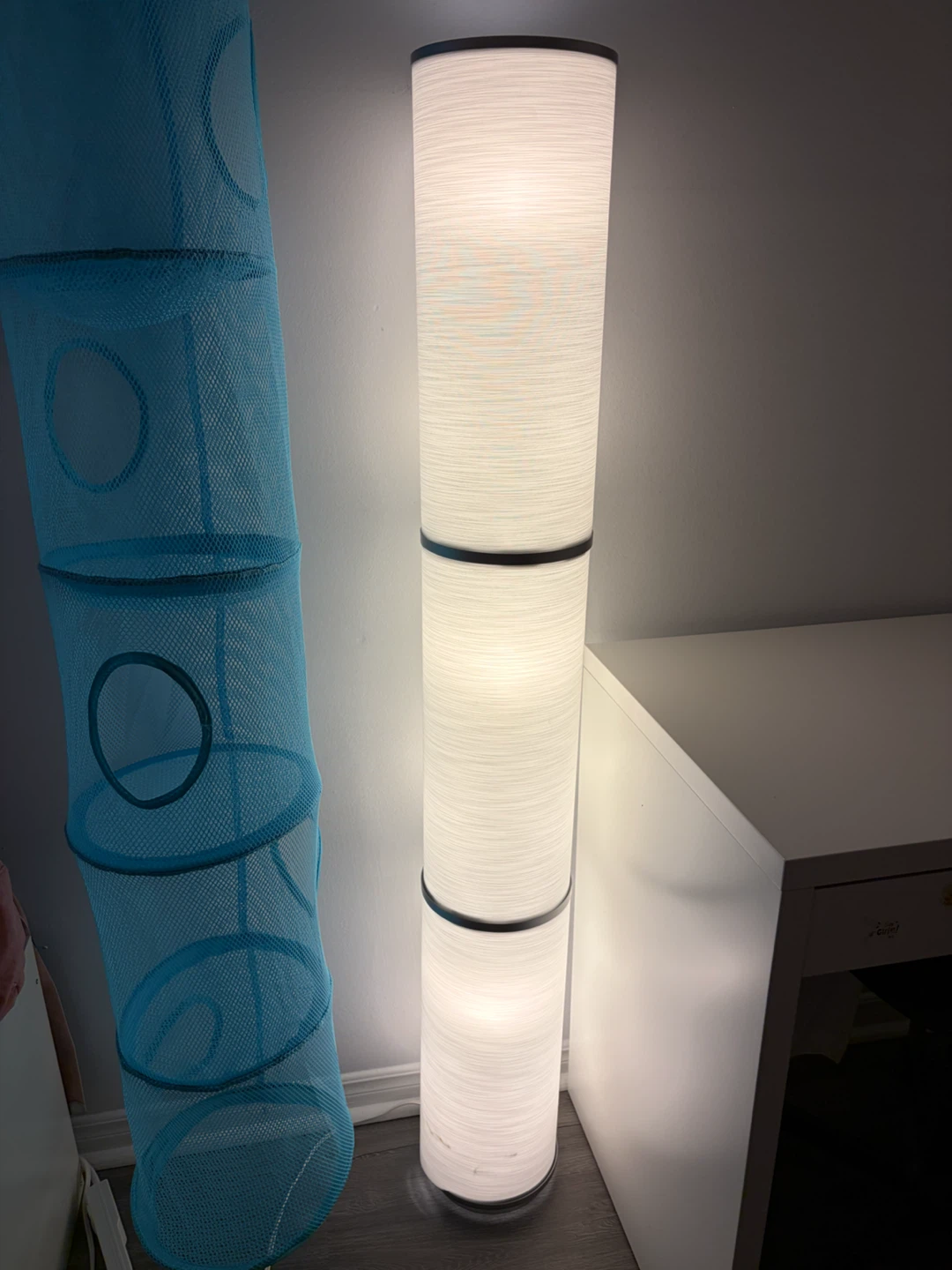 White Cylindrical Floor Lamp