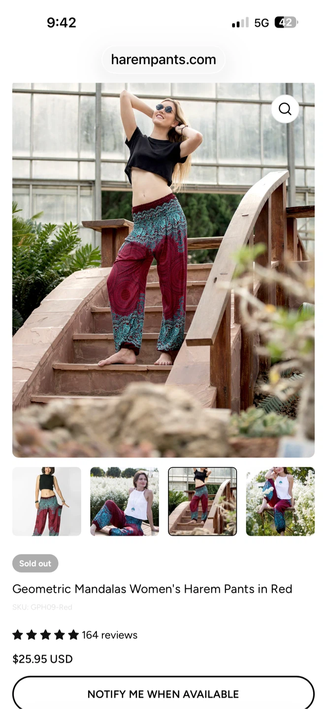 Harem Pants Women's Mandala Pattern - photo 3