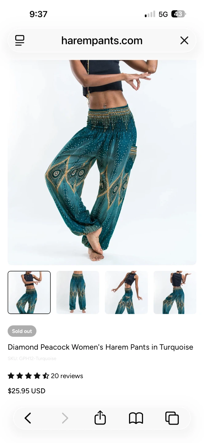 Harem Pants Diamond Peacock Women's Pants - photo 3