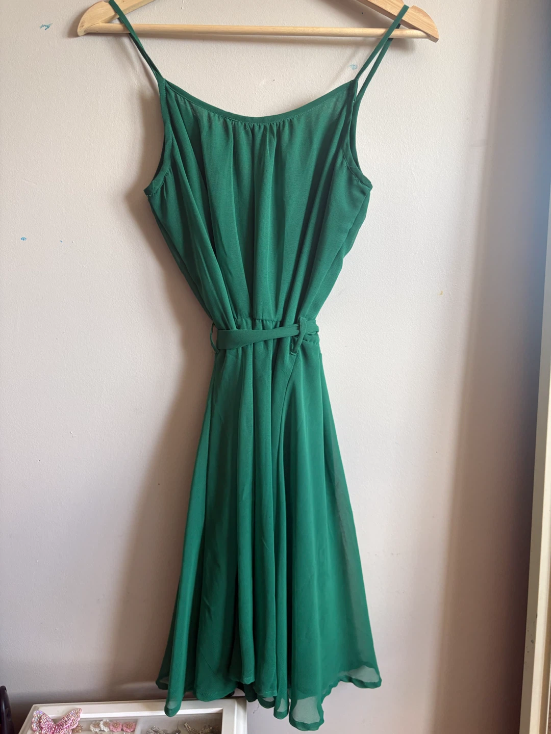 Vero Moda Green Dress with Tie Waist - Size Small - photo 3