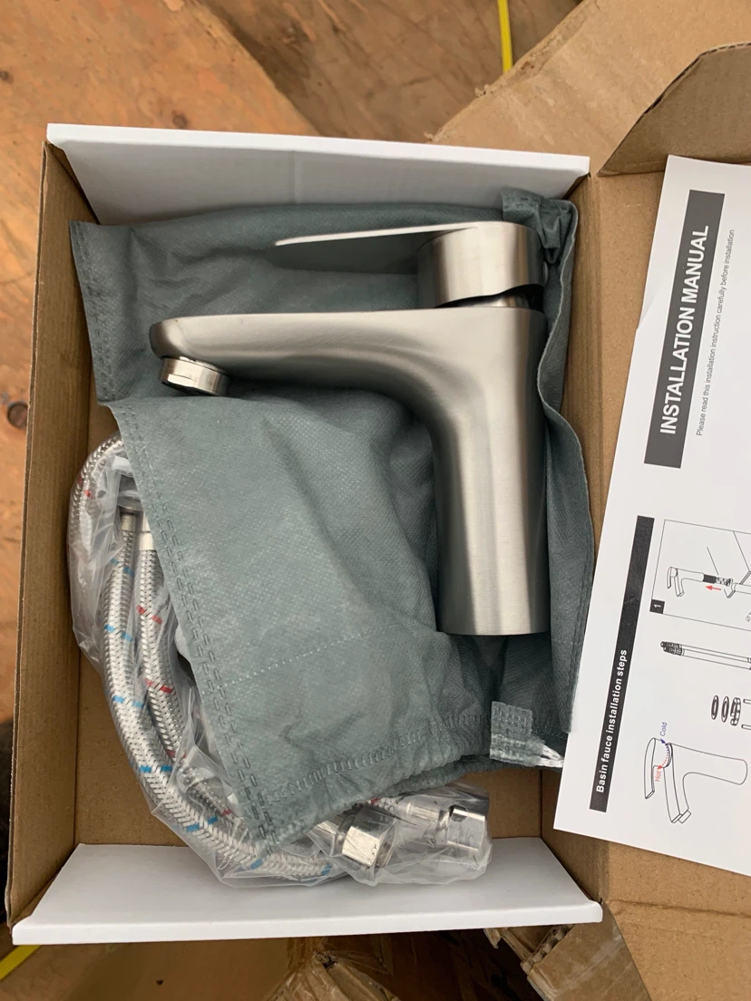 Brushed Nickel Bathroom Faucet with Installation Manual
