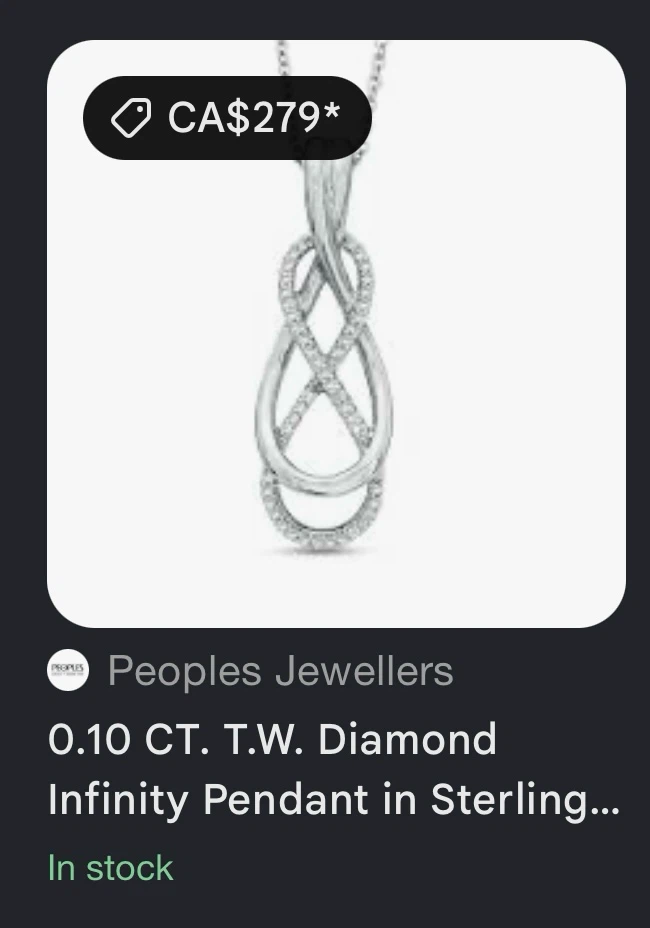 Peoples Jewellers Diamond Infinity Pendant Sterling Silver - photo 4