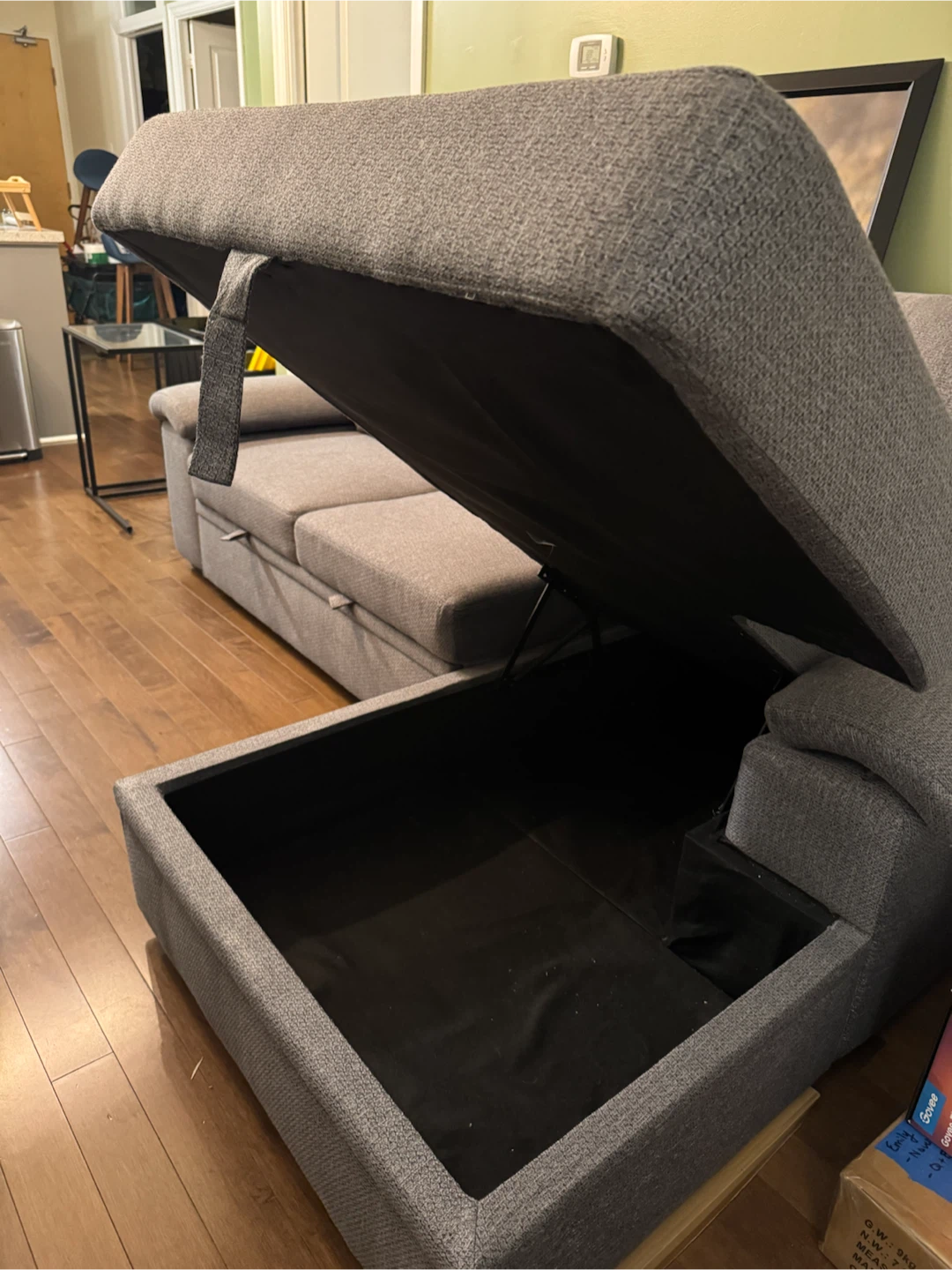 Grey Sectional Sofa with Storage & Bed - photo 3
