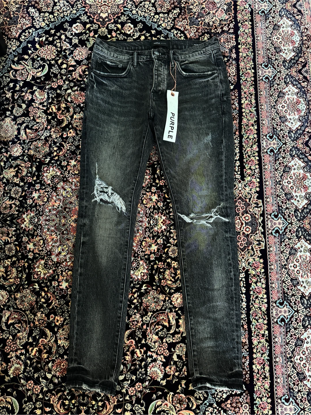 Purple Brand Distressed Skinny Jeans Black Size 30