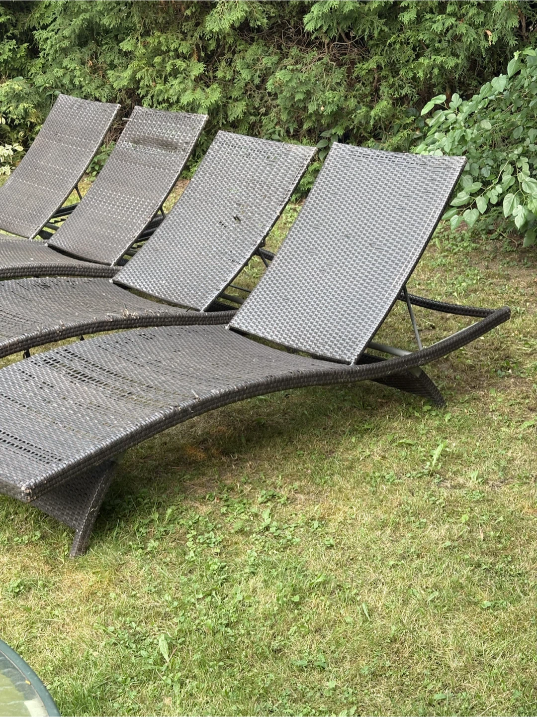 Set of 4 Wicker Loungers