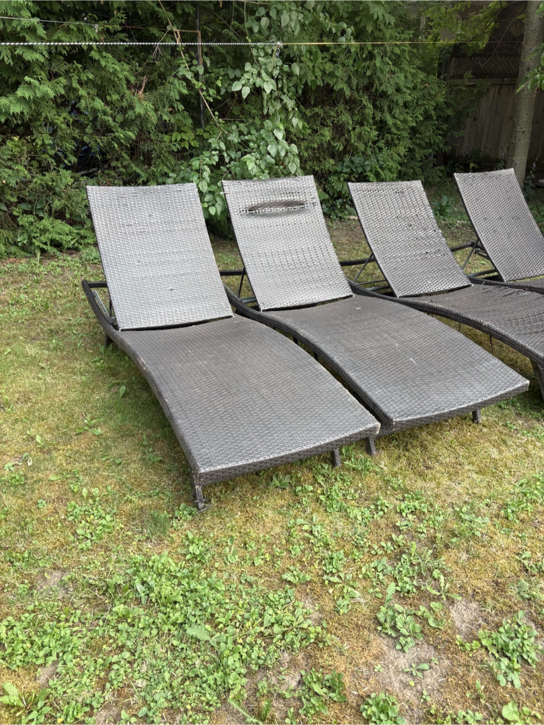 Set of 4 Wicker Loungers - photo 2