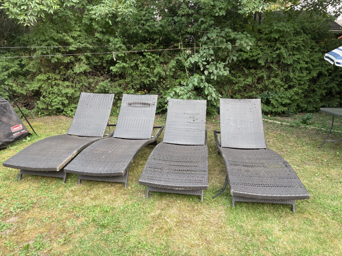 Set of 4 Wicker Loungers - photo 4