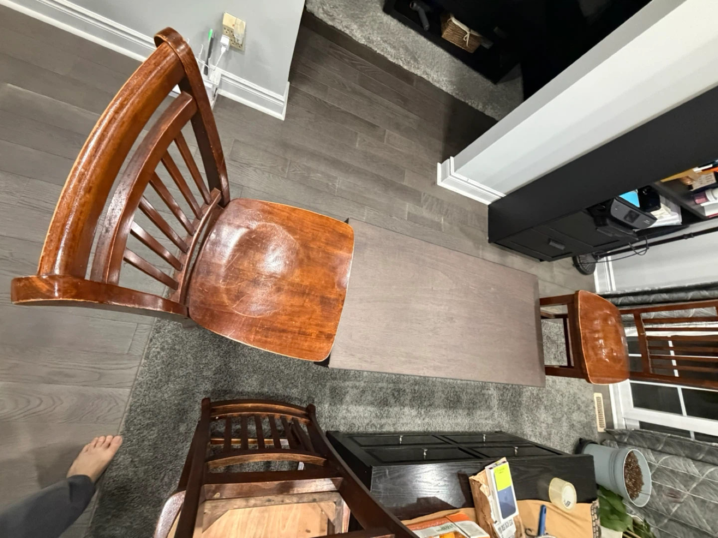 Oak Wooden Dining Chairs x4  and IKEA Regissor  Coffee Table - photo 4