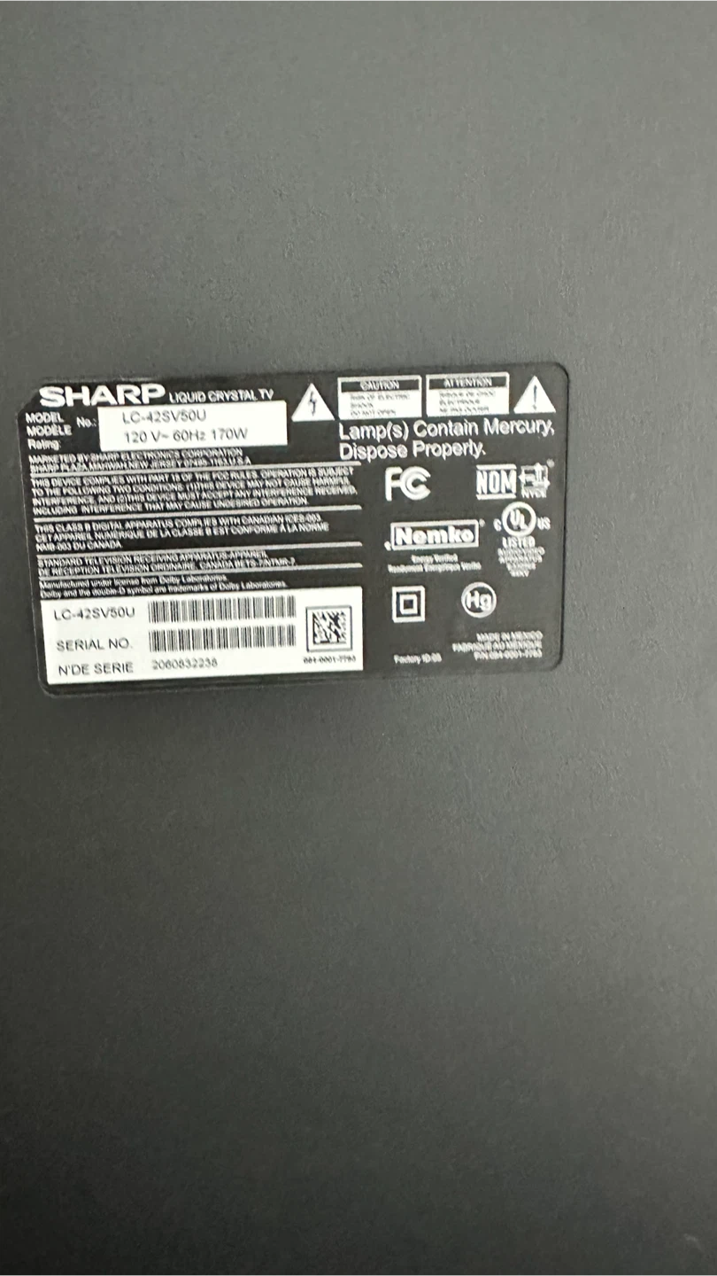Sharp LC-42SV50U 42-inch LCD TV - photo 5