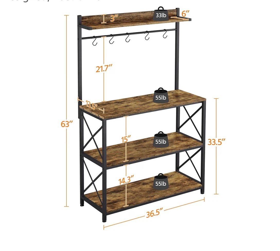 Industrial Bakers Rack with Shelf - photo 2