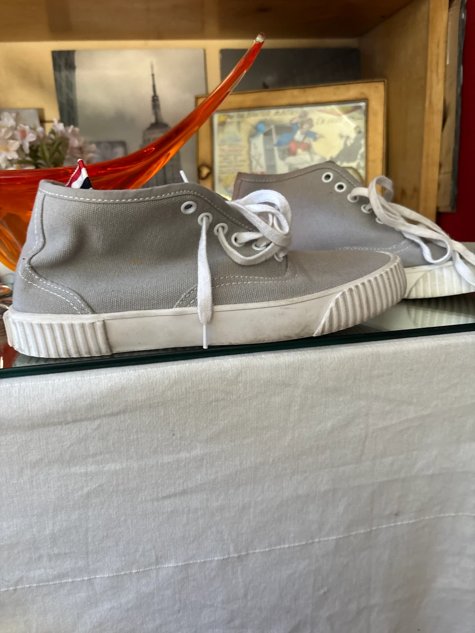 Thom Browne New York Grey Canvas Chukka Sneakers