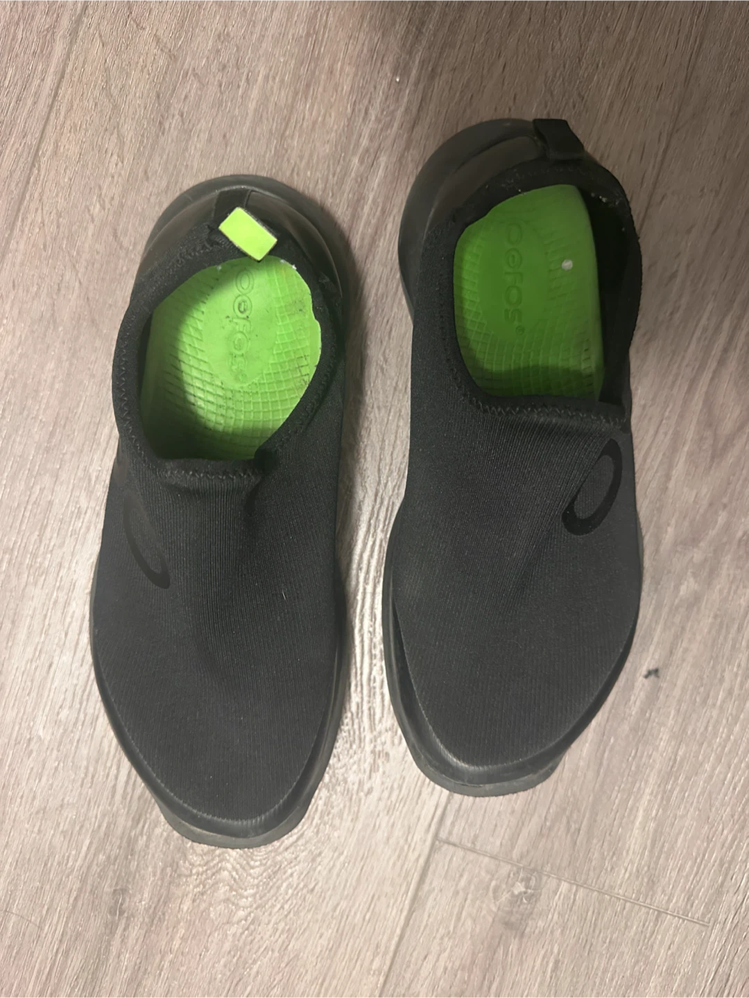 OOFOS Black Slip-On Shoes