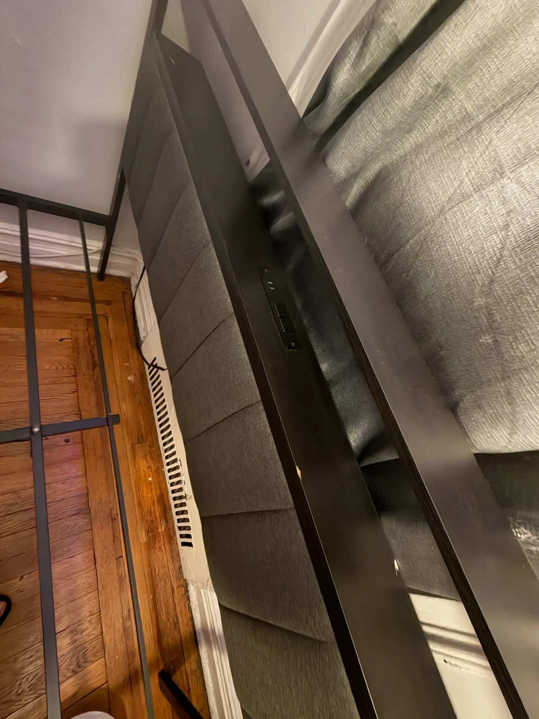 Metal Bed Frame with Upholstered Headboard - photo 3