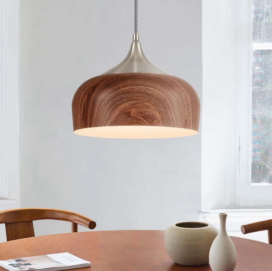 Wood Finish Pendant Light Fixture