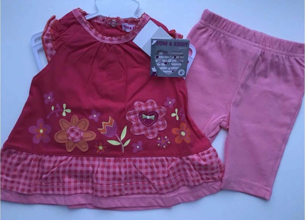 NEW TOM & KiDDY Girls 2-Piece Tunic & Shorts Set 2-3M, 4-6M