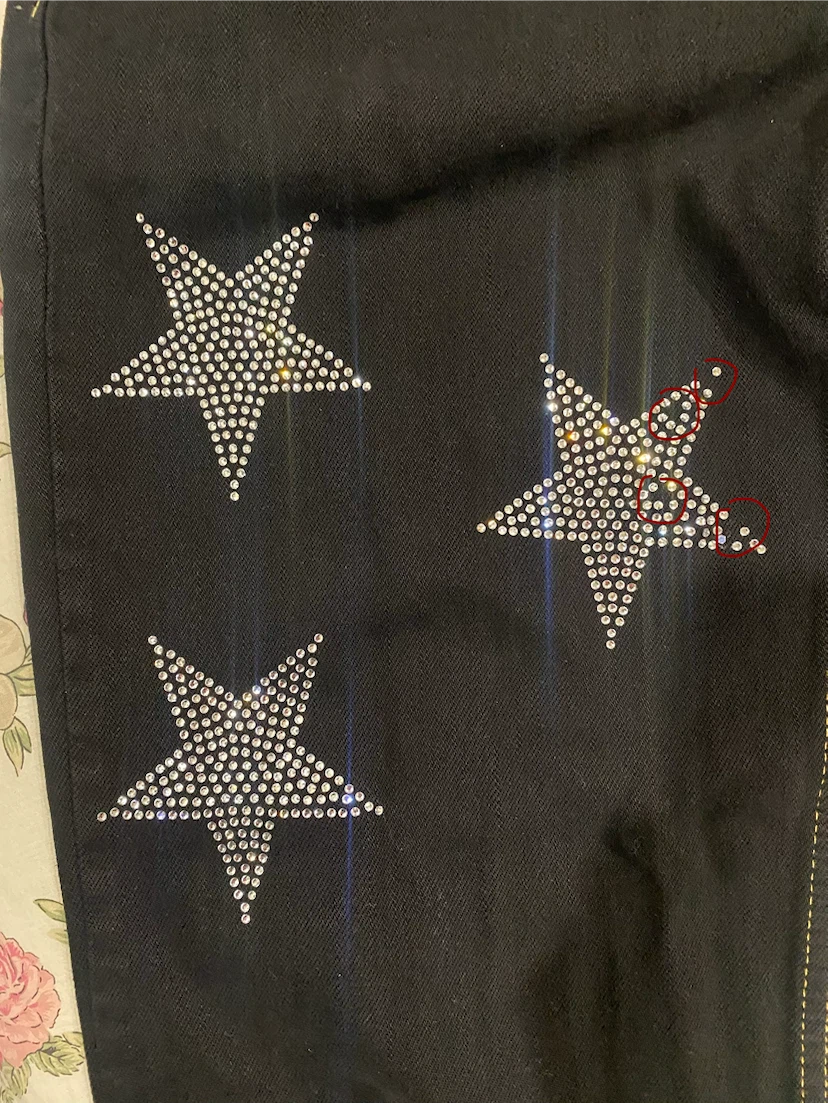 Levi's Relaxed Fit Black Jeans with Rhinestone Stars - photo 3