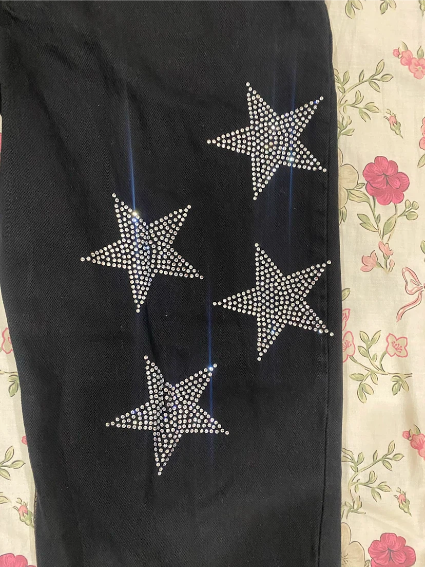 Levi's Relaxed Fit Black Jeans with Rhinestone Stars - photo 4