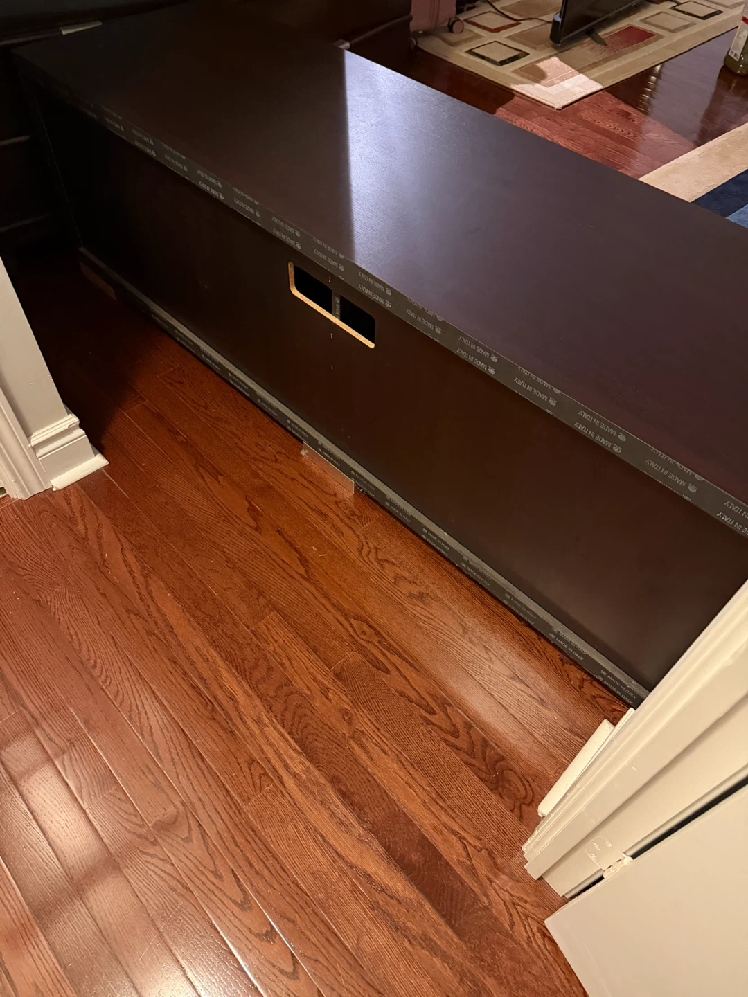 TV Stand with sliding glass and wood doors - photo 5