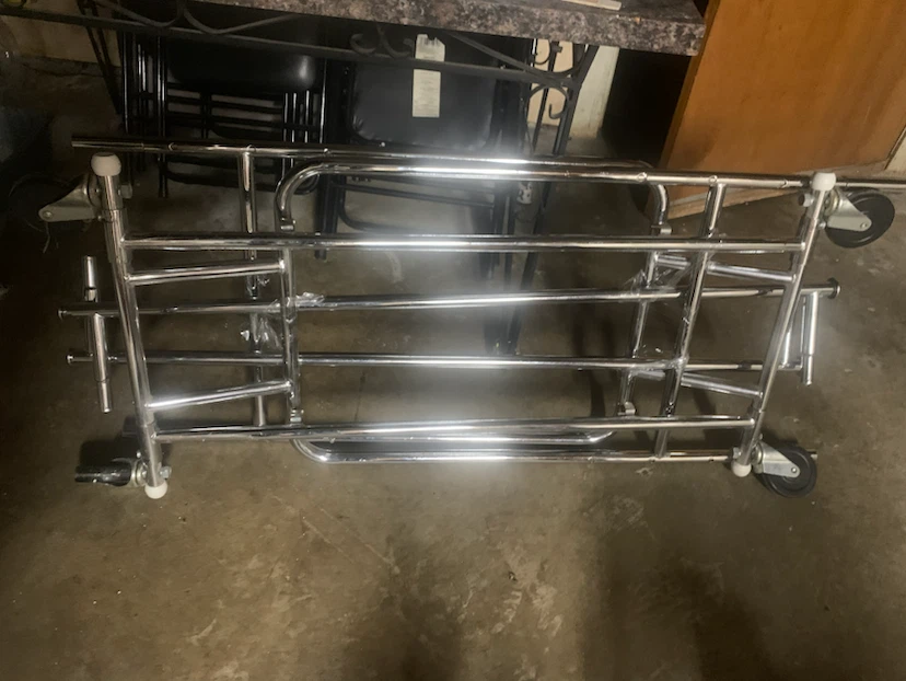 Chrome Double Rail Garment Rack with Wheels