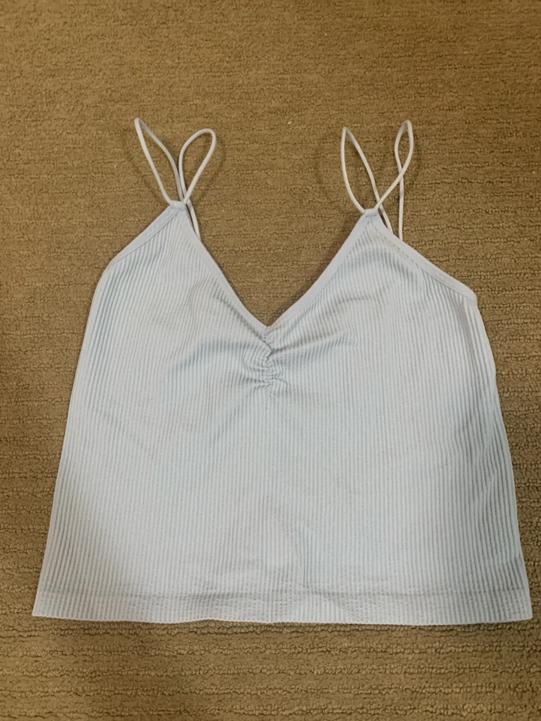 Light Blue Ribbed Cami Top