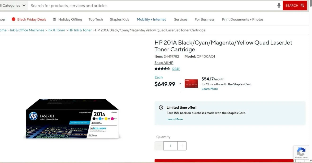 Toner HP 201A (CF400AQ1) 4 Cartridges - New in boxes - photo 2