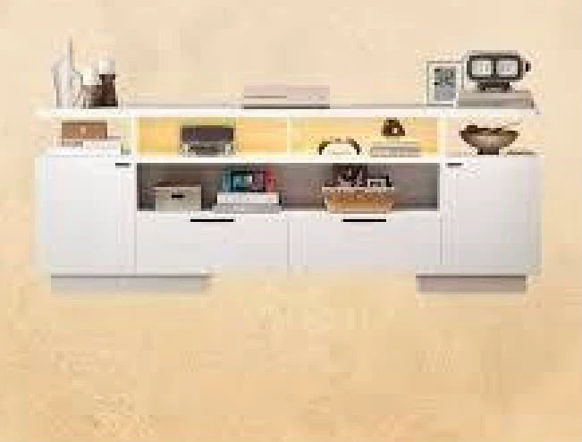 TV Stand Media Console - Dark Wood Finish