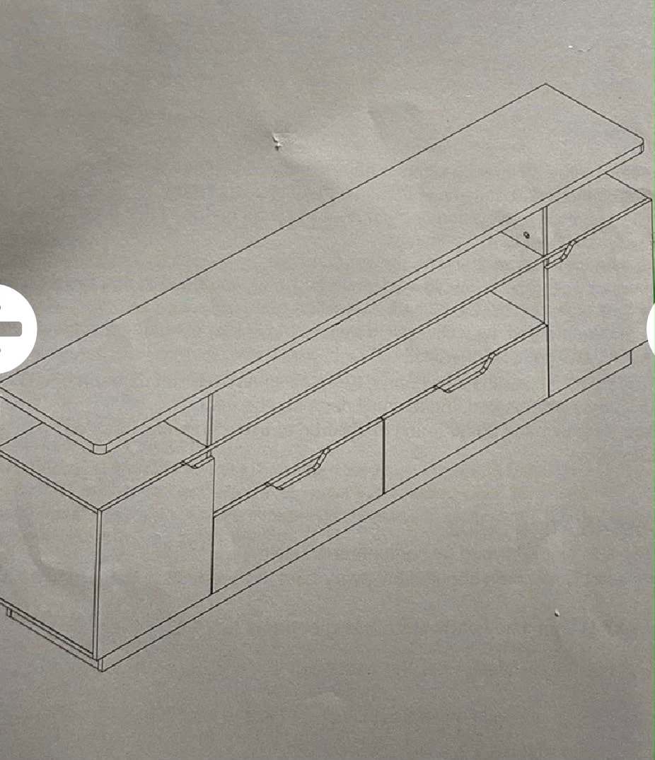 TV Stand Media Console - Dark Wood Finish - photo 2