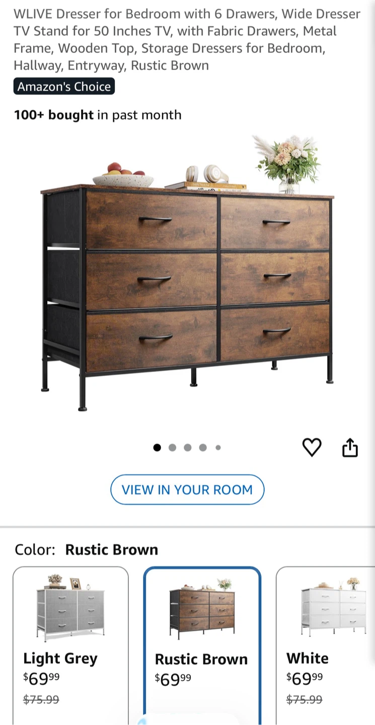 [MOVE-OUT SALE] Side Table +  6-Drawer Dresser Set