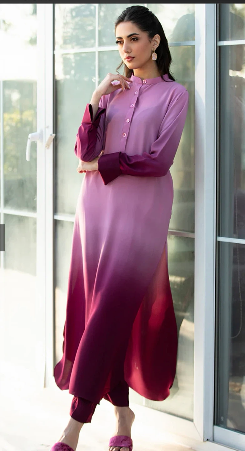 Women's Ombre Tunic and Pants Set - photo 2