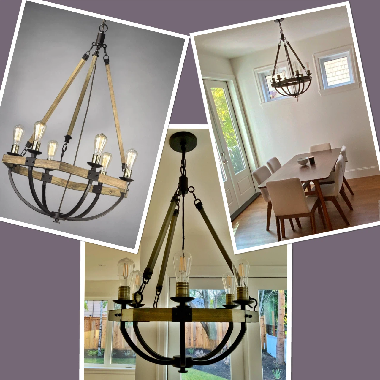 ⭐️BRAND NEW Weathered Wood with Bronze iron accents chandelier⭐️