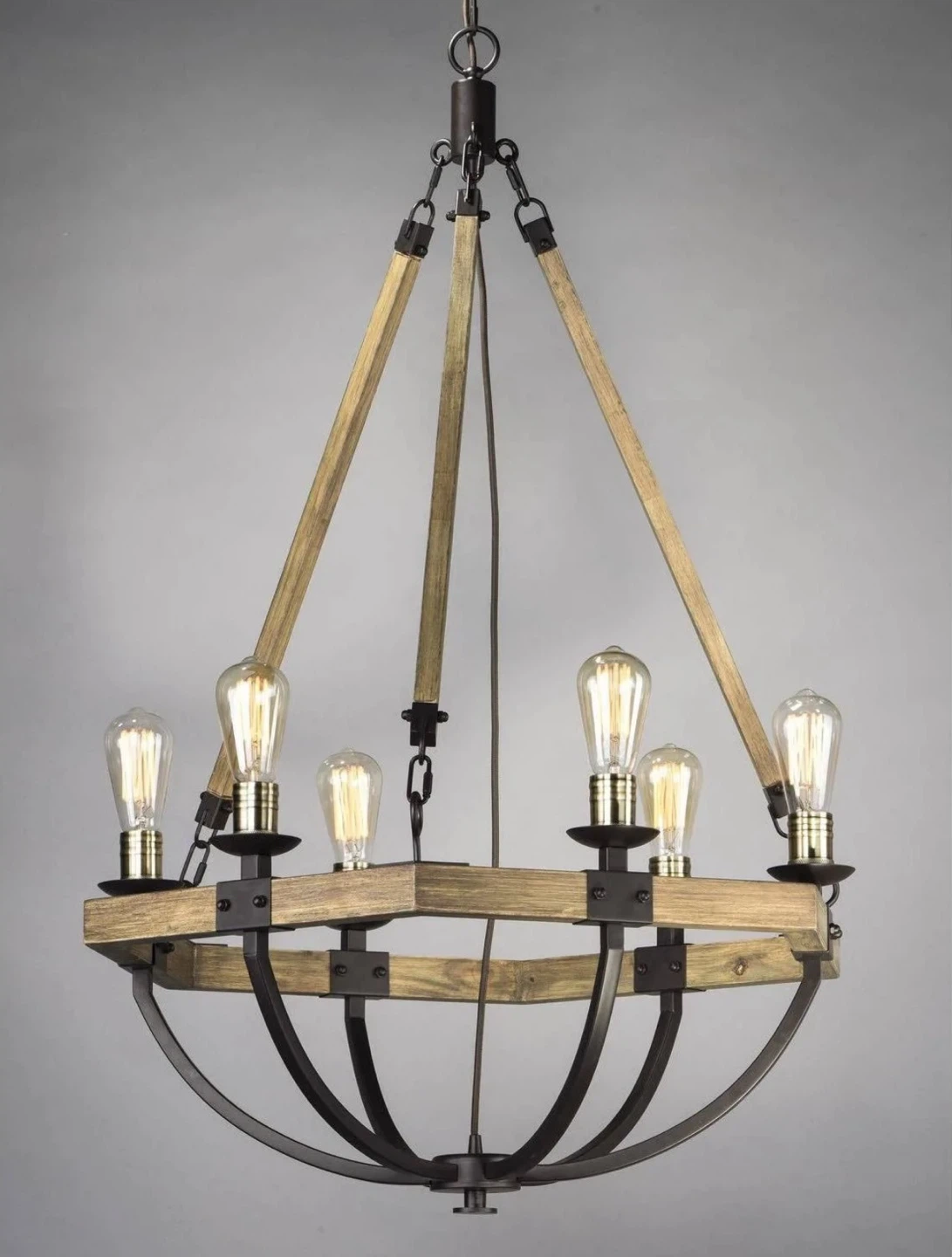 ⭐️BRAND NEW Weathered Wood with Bronze iron accents chandelier⭐️ - photo 3