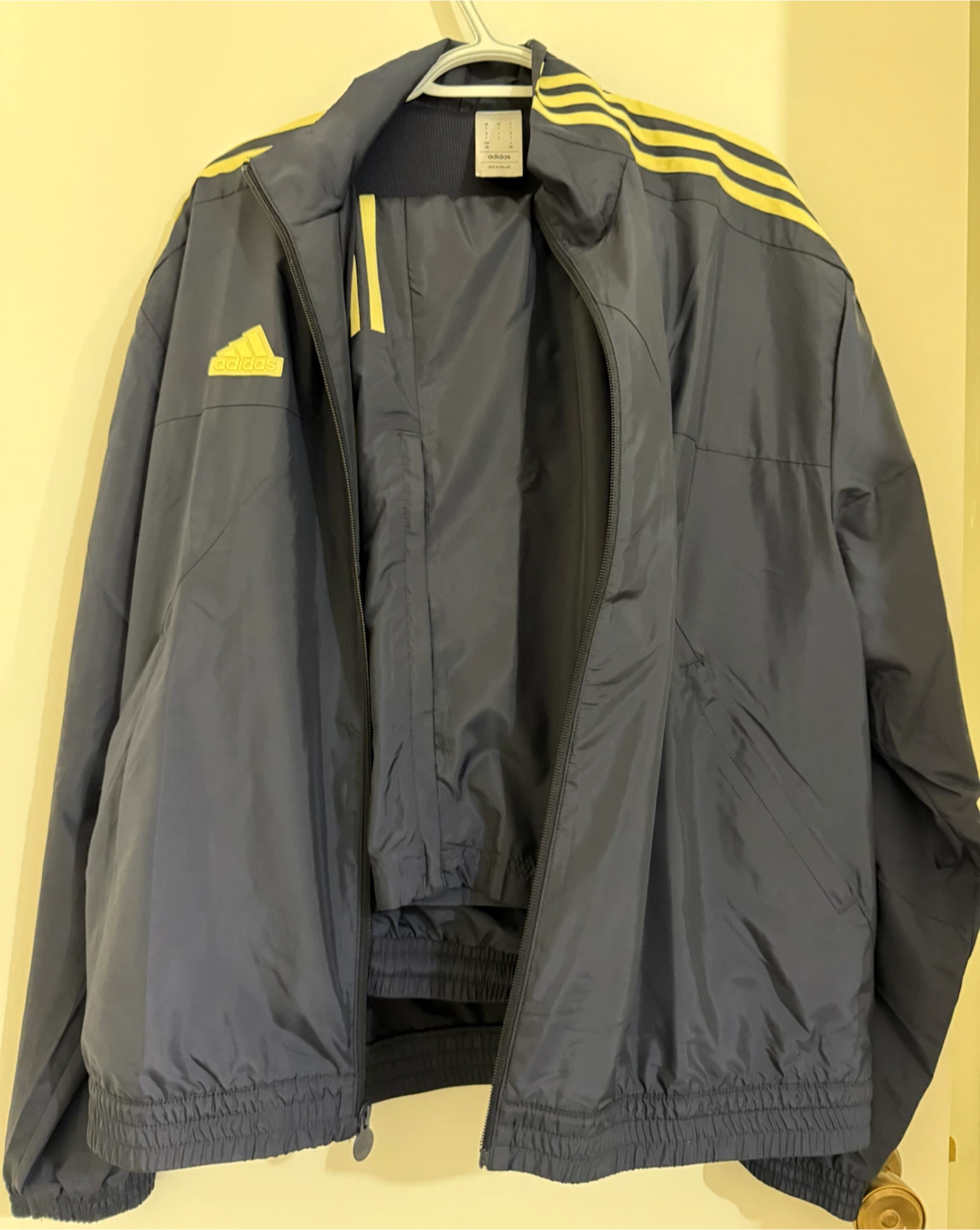 Men’s Adidas Track Jacket and Pants Set - Blue/Yellow - photo 2
