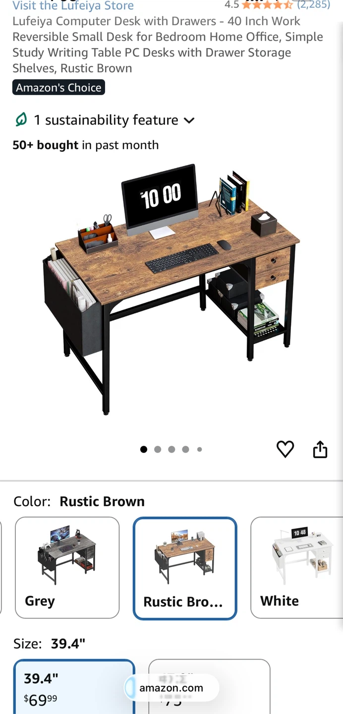 [MOVE-OUT SALE] 40 Inch Computer Desk with Drawers