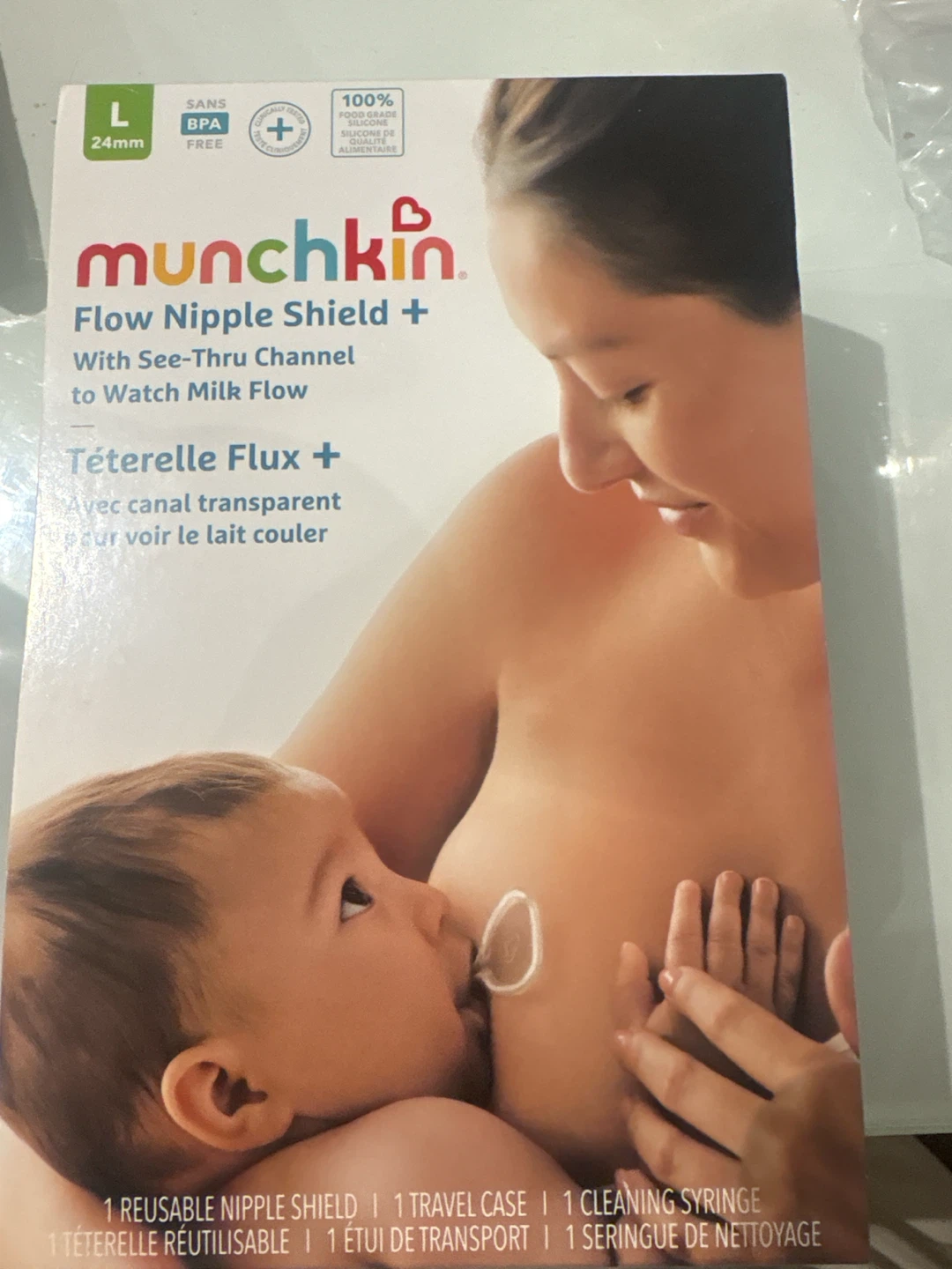 Munchkin Flow Silicone Nipple Shield + Travel Case (24mm)
