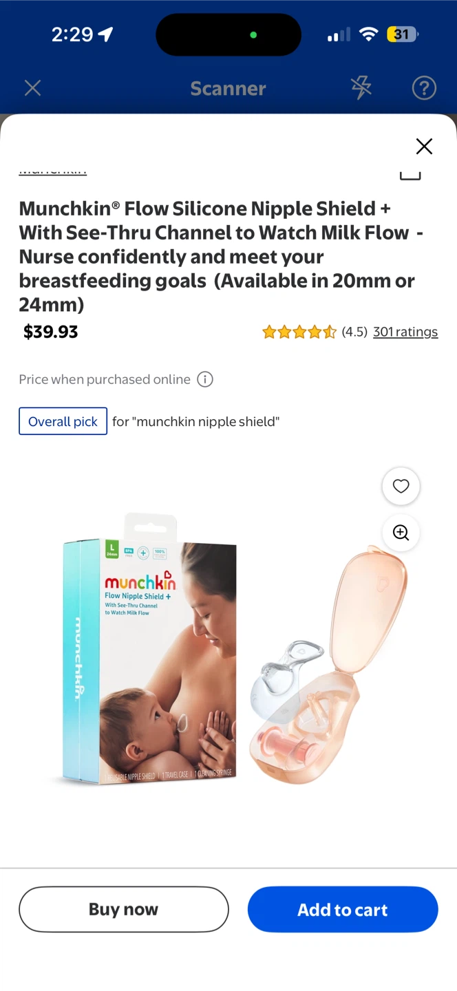 Munchkin Flow Silicone Nipple Shield + Travel Case (24mm) - photo 4